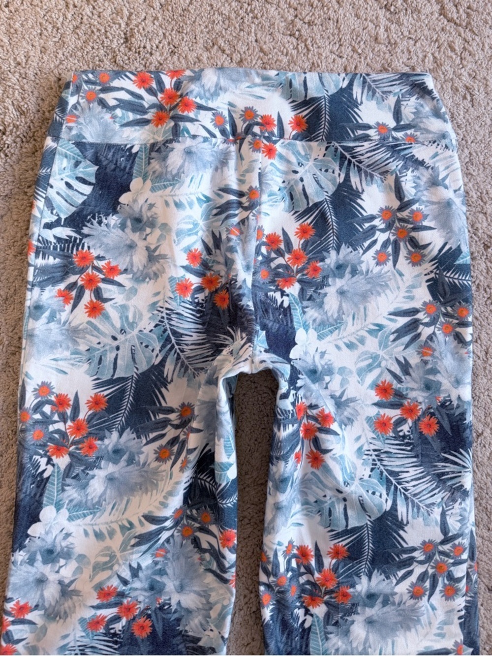 LISETTE Montreal Womens Pants Size 4 Tropical Print Pull on Preppy Vacation, Fun
